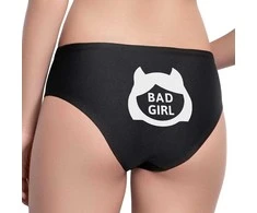 Moteriški apatiniai su spauda nugaroje "Bad girl"
