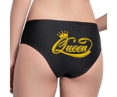 Moteriški apatiniai su spauda nugaroje "Queen"
