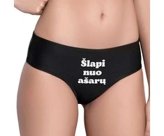 Moteriški apatiniai su spauda priekyje "Šlapi nuo ašarų"