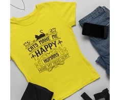 Moteriški marškinėliai "Cats make me happy"