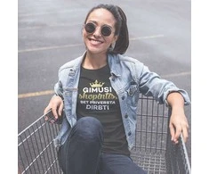 Moteriški marškinėliai „Gimusi shopintis“