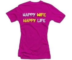 Moteriški marškinėliai "Happy wife"