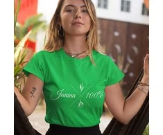 Moteriški marškinėliai "Janina 100%"