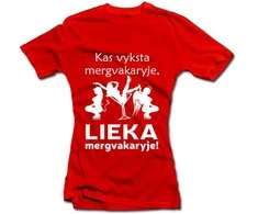 Moteriški marškinėliai "Kas vyksta mergvakaryje - lieka mergvakaryje!"