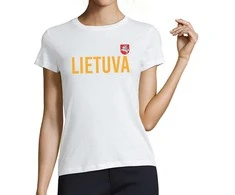 Moteriški marškinėliai "Lietuva su herbu"