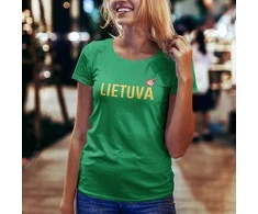 Moteriški marškinėliai "Lietuva su herbu"