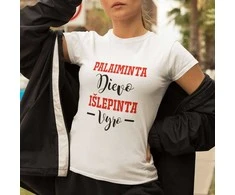 Moteriški marškinėliai "Palaiminta Dievo, išlepinta vyro"
