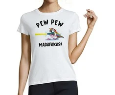 Moteriški marškinėliai "Pew Pew Vienaragis"