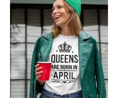 Moteriški marškinėliai "Queens are born" su Jūsų pasirinktu mėnesiu