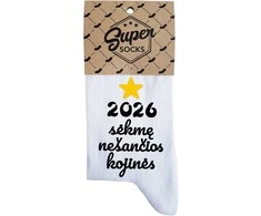 Moteriškos kojinės "2026 metais sėkmę nešančios kojinės"