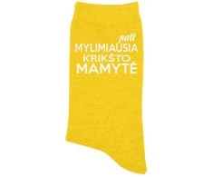 Moteriškos kojinės "Pati mylimiausia Krikšto Mamytė"