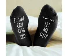 Moteriškos kojinės su spauda ant padų "Let me sleep"