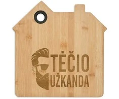 Namelio formos bambukinė pjaustymo lentelė "Tėčio užkanda"