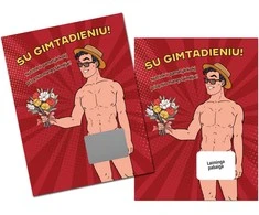 Nutrinama kortelė "Su gimtadieniu - VYRAS"