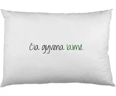 Pagalvės užvalkalas "Čia gyvena laimė"