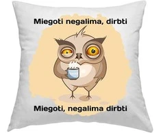 Pagalvės užvalkalas "Miegoti negalima dirbti"