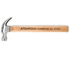 Plaktukas su mediniu kotu "Atsargiai: meistras su vizija!"