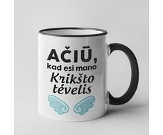 Puodelis "Ačiū, kad esi mano krikšto tėvelis"