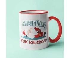 Puodelis "Atsipūsk! Juk Kalėdos"