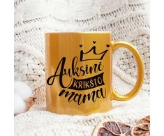 Puodelis "Auksinė krikšto mama"