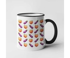 Puodelis "Eggplant and peach"