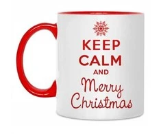 Puodelis "Keep calm Merry Christmas"