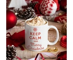 Puodelis "Keep calm Merry Christmas"