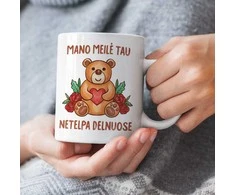 Puodelis "Mano meilė Tau netelpa delnuose"