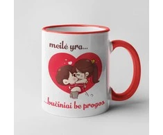 Puodelis "Meilė yra - bučiniai be progos"