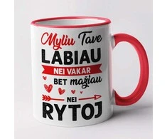 Puodelis "Myliu labiau, nei vakar"