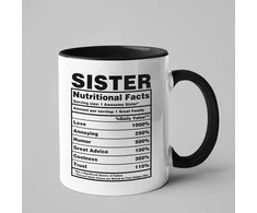 Puodelis "Sister Nutrition Facts"