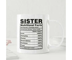 Puodelis "Sister Nutrition Facts"