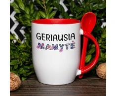 Puodelis su šaukšteliu "Geriausia mamytė"