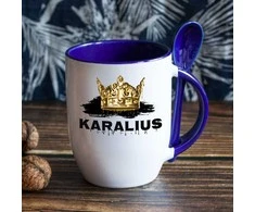 Puodelis su šaukšteliu "Karalius"