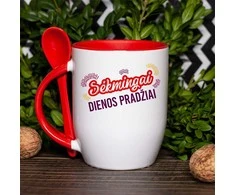 Puodelis su šaukšteliu "Sėkmingai dienos pradžiai"