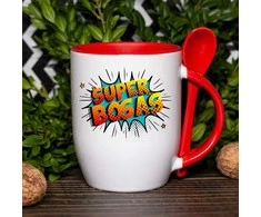 Puodelis su šaukšteliu "Super bosas"