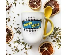 Puodelis su šaukšteliu "Super tėtis"