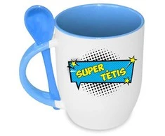 Puodelis su šaukšteliu "Super tėtis"