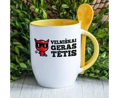 Puodelis su šaukšteliu "Velniškai geras tėtis"