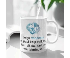 Puodelis su zodiako ženklu "Vandenis"