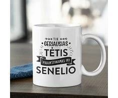 Puodelis "Tik geriausias tėtis paaukštinamas iki senelio"