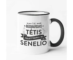 Puodelis "Tik geriausias tėtis paaukštinamas iki senelio"