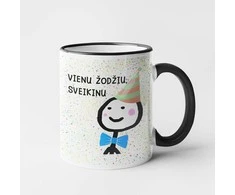 Puodelis "Vienu žodžiu, sveikinu"
