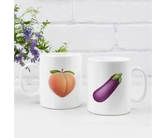Puodelių komplektas "Eggplant and peach"