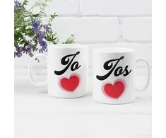 Puodelių komplektas porai "Jo ir Jos"