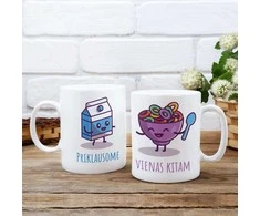 Puodelių komplektas porai "Pusryčių porelė"