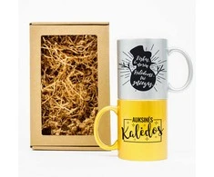 Puodelių rinkinys „Blizgančios Kalėdos“