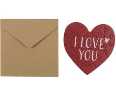 Širdelės formos atvirutė - dėlionė "Love"