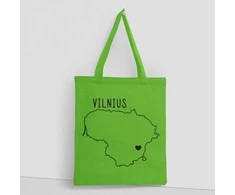 Spalvotas medžiaginis maišelis "Vilnius - širdis"