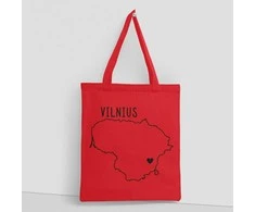 Spalvotas medžiaginis maišelis "Vilnius - širdis"